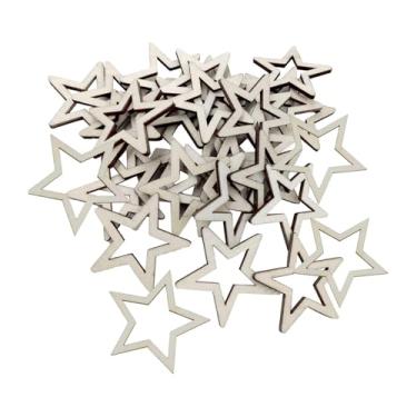 Imagem de FashionCha 50 Ocas de Madeira, Enfeites de Madeira em Branco, Recortes Decorativos para Decoração de Interiores E Pintura de Guirlandas Florais, 3cm