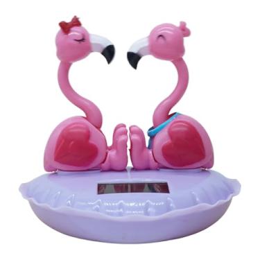 Imagem de Solar Bobblehead Flamingo,Animal Dançante Solar - Ornamentos fofos para painel,Enfeites de dia dos namorados para mesa de painel de carro, acessórios de decoração de carro balançando a cabeça
