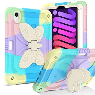 Imagem de BENTOBEN Capa para iPad Mini 6, 2021 iPad Mini 6ª Geração Capa com Suporte para Lápis 2 em 1 Resistente Resistente Resistente à Prova de Choque Híbrido Protetor para Garota Menina Menino Mini 6 Capa, Cor Verde Design