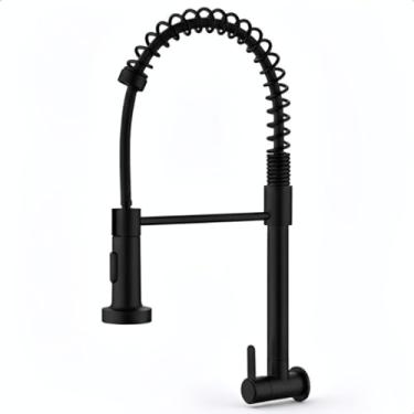 Imagem de Torneira Gourmet Cozinha De Parede Em Inox Flexível SOFTINOX 2 Jatos — Torneira 1/4 De volta Bica Giratória 360° Metal Design Elegante e Funcional (Preto Fosco)