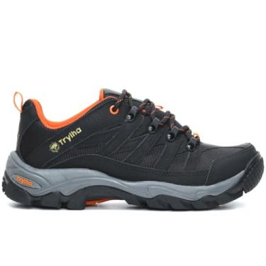 Imagem de TRYLHA Tênis Masculino Crestwood para Hiking, Couro Impermeável, Palmilha em Gel waterproof (PRETO, BR, Adulto, Numérico, 44)