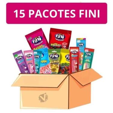 Imagem de Kit 15 Fini Sabores Variados Bala De Gelatina Pacotes 15g