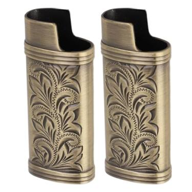 Imagem de Phefop Estojo de Isqueiro retrô, Liga de Zinco Gravada Floral, Capa de Isqueiro Vintage para Colecionadores e Fumantes (#14)