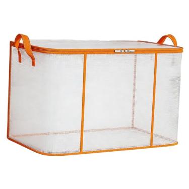 Imagem de WeiLaiKeQi Saco para guardar roupas com alça reforçada, zíperes suaves, à prova de poeira, ideal para organizar edredons, roupas, brinquedos e lençóis durante, 60cmx40cmx35cm