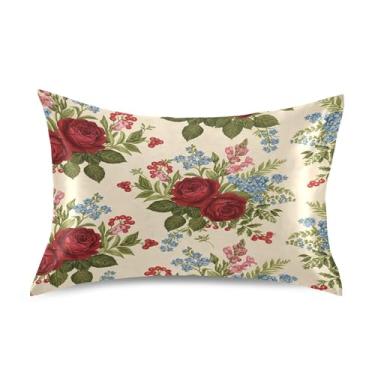 Imagem de SEHANY Capas de almofada elegantes de seda rosas para cabelo e pele, capas de almofada de cetim respiráveis macias e refrescantes com fecho de envelope, tamanho king (50,8 x 101,6 cm)