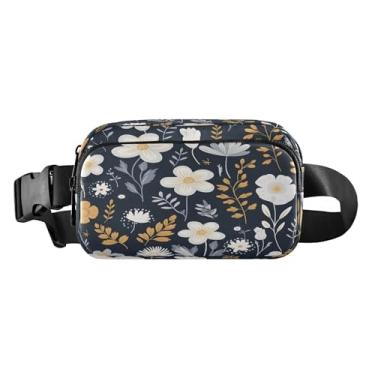 Imagem de CEBUGI Mini pochetes de caminhada para homens e mulheres, lindas pochetes florais modernas resistentes à água com cinto ajustável para treino, viagem, corrida