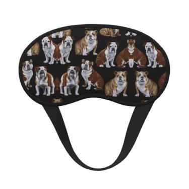 Imagem de Máscara de dormir blackout com estampa de buldogues ingleses, máscara para os olhos, leve, macia, para dormir, meditação, viagem, ioga