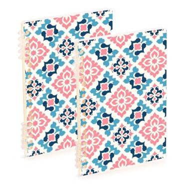 Imagem de Burbuja Cadernos com nome, papel pautado universitário A5 com 60 folhas, fichário para escritório, 2 unidades