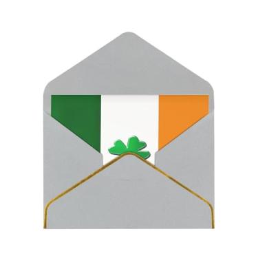 Imagem de SKKNT Cartões comemorativos com impressão de bandeira irlandesa para todas as ocasiões, convites de festa de aniversário de casamento, 12,7 x 15,2 cm