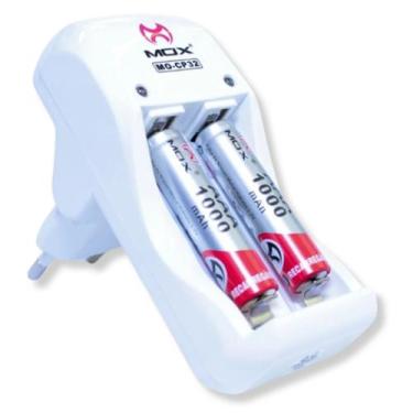 Imagem de Carregador de Pilhas AutoStop MO-CP32 Bivolt c/ 2 Pilhas AAA - Mox