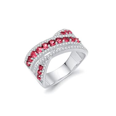 Imagem de Designed by Ellen Anel de diamante esmeralda em ouro 14K. Pedra preciosa natural, Metal, Rubi