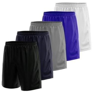 Imagem de Kit 5 Calção Short Futebol Basquete Vôlei Bermuda Dry Treino Academia-Masculino