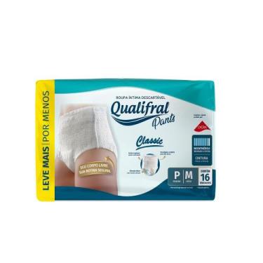 Imagem de Roupa Íntima Descartável Qualifral Classic Pants P/M 16 Unidades