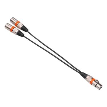 Imagem de TTETTZ Cabo Divisor, 1 XLR Fêmea para 2 XLR Macho, Cabo Y, 30 Cm para Gravação com Equalizador, Laranja