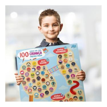 Imagem de Pôster Raspadinha 100 Coisas que Toda Criança Precisa Fazer Sem Moldura Prático e Funcional para o Dia a Dia