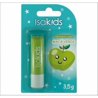 Imagem de Isakids – Hidratante Labial Infantil Maçã Verde (3,5g) | Testado dermatologicamente, livre de óleo mineral e cor suave | Uso diário e desliza fácil