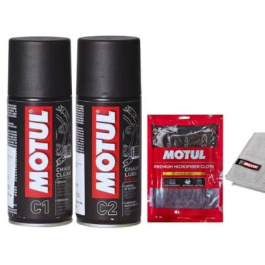 Imagem de SPRAY PARA LIMPEZA DE CORRENTES ON/OFF ROAD - MOTUL - C1 CHAIN CLEAN - 400 ML + SPRAY LUBRIFICANTE DE CORRENTES MOTOS STREET NAKED SPEED ESTRADA ON ROAD - MOTUL - C2 CHAIN CLEAN - 400 ML