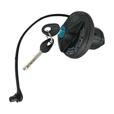 Imagem de Tampa do tanque de combustível preta de reposição, compatível com Fiat 500, com trava e 2 chaves. Compatível com outros carros Fiat.