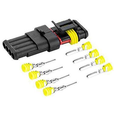 Imagem de Conjunto de 5 conectores de fio elétrico de carro 1/2/3/4 pinos kit de plugue de terminais à prova d'água macho fêmea conector de plugue para carro, motocicletas, caminhões, caravanas, barcos