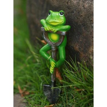 Imagem de 1pc criativo sapo coelho tartaruga gnome pá jardim ao ar livre bonsai 