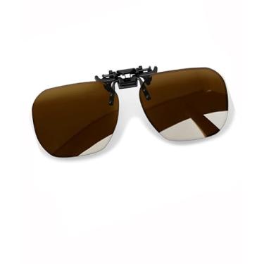 Imagem de Clip on Óculos de sol feminino masculino flip up óculos de sol modernos óculos escuros bonitos SY6174, Lente marrom