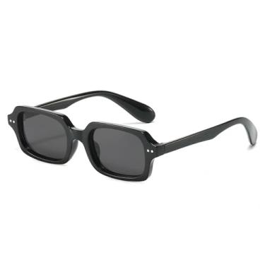Imagem de Óculos de Sol UV400 - Pequenos Rebites, Lentes em Degradê Colorido, para Homens e Mulheres, Ideal para Esportes ao Ar Livre, Corrida e Ciclismo, nas Cores Preto e Cinza.