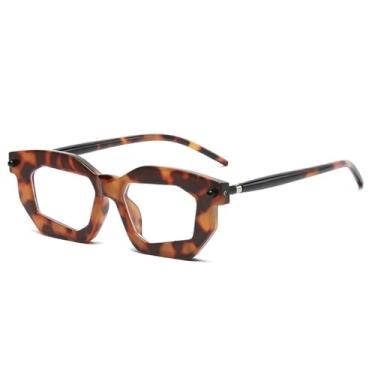 Imagem de Óculos de Sol UV400 - Lentes Transparentes Bicolores, Armação Punk com Rebites, para Homens e Mulheres, Esportes ao Ar Livre, Corrida, Ciclismo, Estampa de Leopardo Transparente