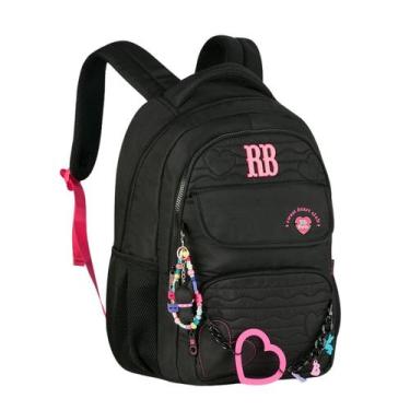 Imagem de Mochila de Costas Corrente Coração Flor RB Clio - Clio Style, Preta co