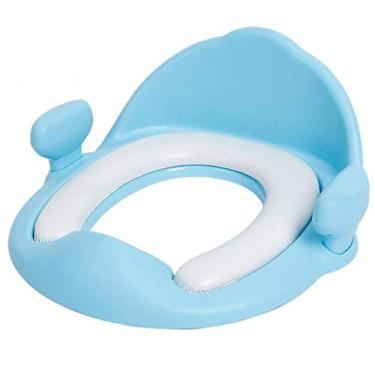 Imagem de Assento de treinamento penico para crianças assento de vaso sanitário assentos de treinador de penico infantil com alças macias de almofada design deslizante e proteção contra respingos para meninos e