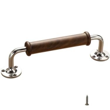 Imagem de Puxador de porta confortável cromado brilhante 2 peças para porta de celeiro porta de celeiro armário porta deslizante corrimão interno