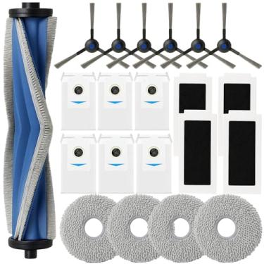 Imagem de YUJINRU Kit de acessórios de peças de reposição compatível com ECOVACS DEEBOT T30S/T30S Combo Robot Aspirador de pó 1 escova de rolo, 6 escovas laterais, 4 filtros Hepa, 4 esfregões, 6 sacos de pó