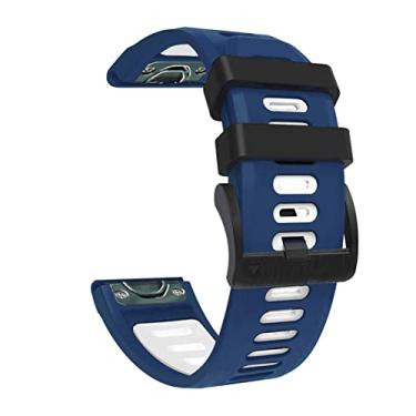 Imagem de SKXMOD Pulseira de relógio de silicone de ajuste rápido 26mm para Garmin Fenix 7X 6X Pro/5X Plus/3 HR/Enduro/Descent MK1 Mk2 Mk2i Pulseira de relógio inteligente (Cor: Cor H, Tamanho: