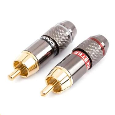 Imagem de Adaptador RCA Macho De Ouro 24K Conector Não Soldável 4 8 12PCS Para Á