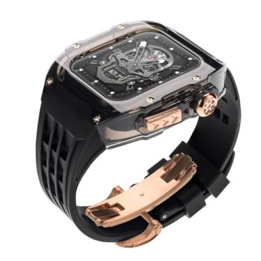 Imagem de SOMKB Pulseira de borracha transparente de 44 mm e 45 mm, kit de modificação, para Apple Watch 8 7 6 5 4 SE Series Watch Upgrade ModD (D,45 mm)