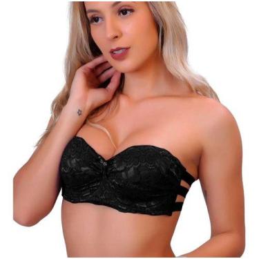 Imagem de Sutiã Bustiê sem alças Bojo Rendado Soutien Renda Tira Top - Miamore, 