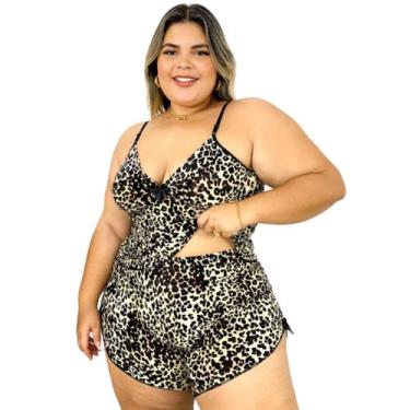 Imagem de Baby Doll Plus Size Pijama Curto Adulto Feminino Renda Luxo Short Doll