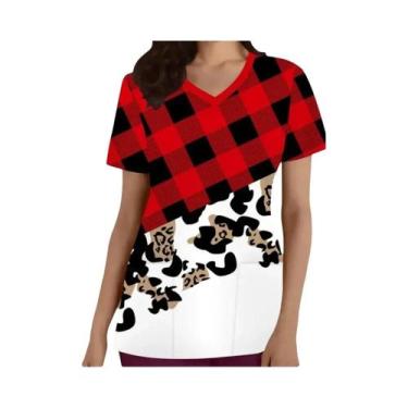 Imagem de Camisetas Adultas Com Decote Em V Tamanhos S-3XL Roupas De Trabalho Ta