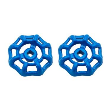 Imagem de pson 2 peças de torneira externa de ferro fundido de 6 mm x 6 mm, alça de roda redonda, substituição de alça de torneira de água com orifício de haste quadrada para torneira de jardim ao ar livre