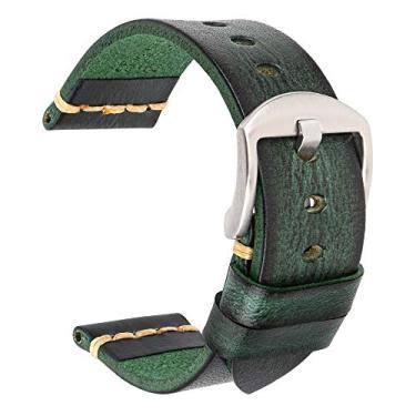 Imagem de REZERO Pulseiras de relógio de couro legítimo, pulseiras de relógio de substituição para homens, mulheres de 18 mm, 19 mm, 20 mm, 21 mm, 22 mm, 23 mm, 24 mm, 26 mm, 19mm, Couro, Sem Pedra Preciosa