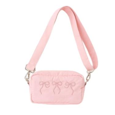 Imagem de Bolsa de ombro bordada, bolsa transversal delicada com detalhes femininos, bolsa pequena feminina, rosa, Medium, Mochila casual