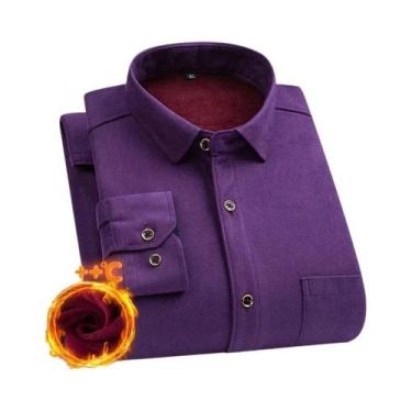 Imagem de Camisa Masculina plus Size De Manga Longa Quente E Grossa 7XL 8XL, Fle