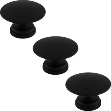 Imagem de Conjunto de 3 Puxadores 200 Tucson Ponto Preto Fosco Para Móveis Armár