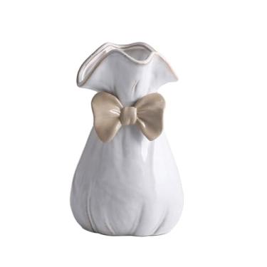 Imagem de Vasos Creative Lucky Bag Vaso de cerâmica com flores secas para decoração de mesa de casa, sala de estar, vaso de mesa (B)