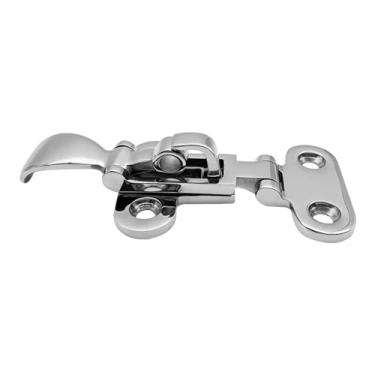 Imagem de Ferragens de navio trava ferrolho de porta de barco marinho com suporte de olho de cadeado acessório de iate de barco ferrolho de porta de aço inoxidável 316 ferragem marítima (B)