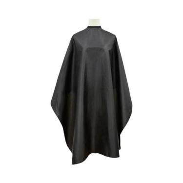 Imagem de Avental De Cabeleireiro Antiestático Preto Com Gola De Botão, Capa De 