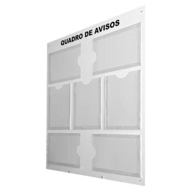 Imagem de Quadro Avisos Gestão Á Vista 7 Displays A4 ACM Branco - DC Express
