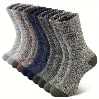 Imagem de Meias De Hiking Masculinas Em Lã Merino, 5 Pares, Super Grossas, Térmi