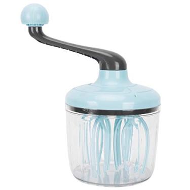 Imagem de Batedor de creme, batedor de ovos, espuma de leite, manivela semiautomática, ferramenta de cozinha para assar, abs, pet, verde, 24,5x13,5cm