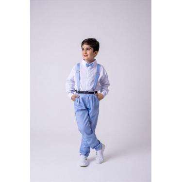 Imagem de Conjunto Meninos Miss Cherry Leo Suspensorio Azul Serenity - Elegância