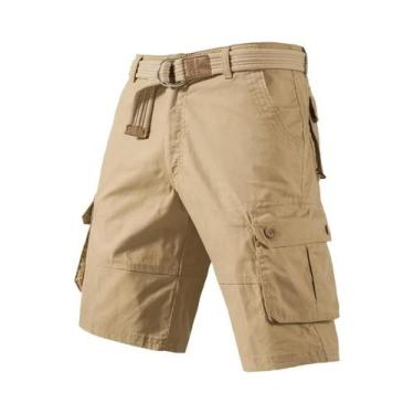 Imagem de Bermudas Cargo Masculinas plus Size De Algodão Casuais Para Golfe, Cor